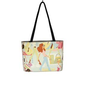 Vintage Graphic Printed Handbag Women Shopping Pastel Purse USA